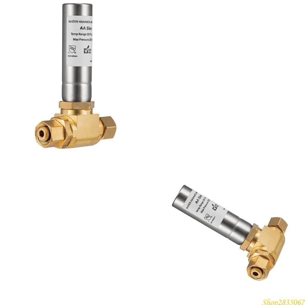 3/8inch Thread Washing Machine Water Hammer Arrestor Stainless Steel Water Hammer Arrestor for Garden Hose, Faucet 831F