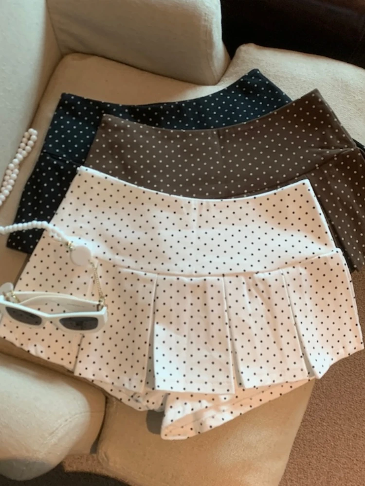 

High Waist A-Line Skirt Women's Summer New Style Prevent Exposure Slimming Pleated Short Skirt Self-Keeping Model