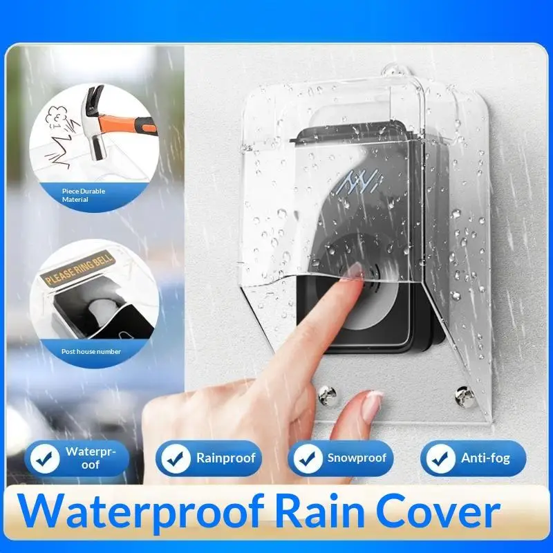 Durable Clear Outdoor Doorbell Access Control Waterproof Cover All Weather For Home Front Door Use Transparent Splash Guard