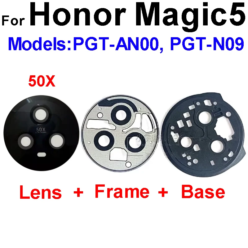 For Honor Magic 5 Pro Magic 5Pro Rear Lens Glass Cover Back Camera Lens Glass Frame Base Holder Replacement