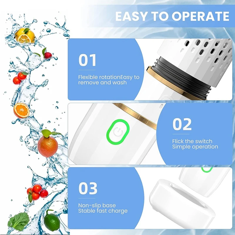 1Set Fruit And Vegetable Washing Machine Kitchen Gadget Food Purifier White For Deep Cleaning