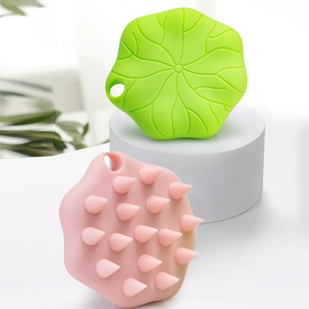 

Lotus Leaf Shape Silicone Shampoo Brush Head Scalp Massage Comb Hair Washing Comb Bath Shower Brush Salon Hairdressing Tools