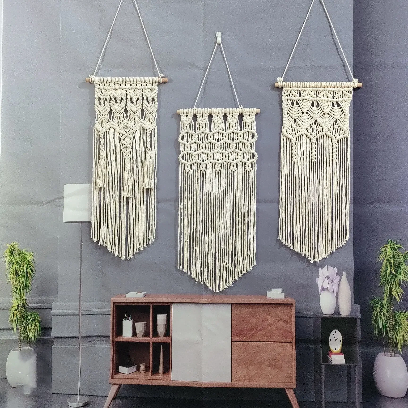 ins Nordic woven cotton thread tapestry handmade fringed wall decoration B & B wall decoration living room bedroom decoration