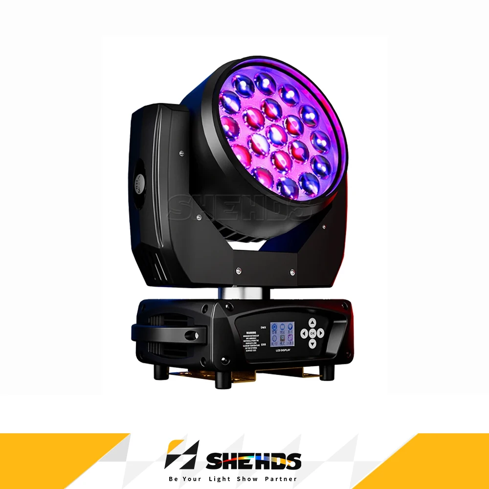 

SHEHDS 19x15w Beam Wash Moving Head RGBW Zoom Stage Lights Effect Professional For DJ Disco Party Wedding DMX512 Circle Control