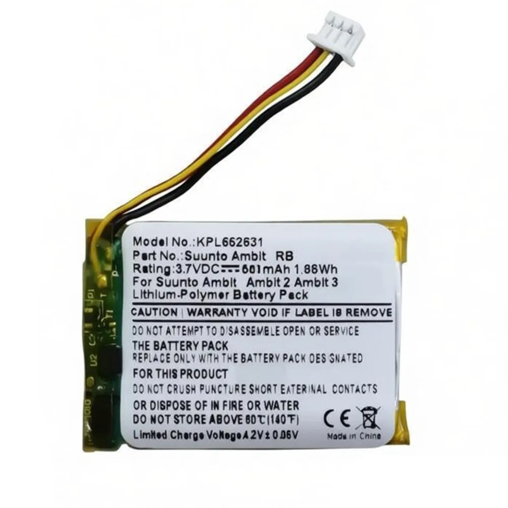 Batterie originale KPL652631 652631 3.7V 500mAh pour montre intelligente GPS Suunto Ambit 1,Ambit 2,Ambit 3,Ambit 2S,Traverse,Ambit 3 HR