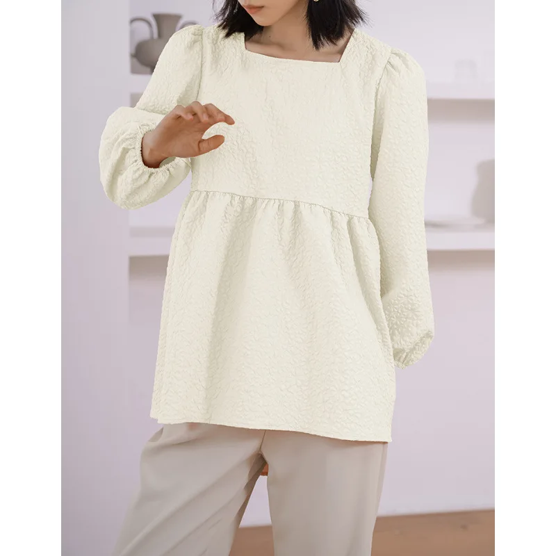 Embossed Women's Shirt Casual Dress, Loose And Slimming Top For Women, New Spring 2026 Model