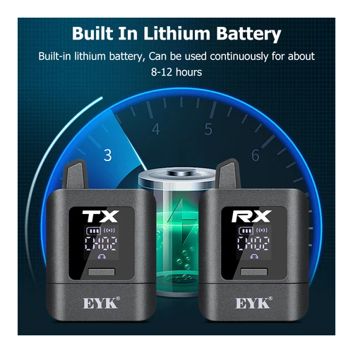 Imagen 2 del producto EYK EM11 sistema de monitoreo estéreo en la oreja 2,4G transmisión Digital estable auricular inalámbrico recargable Monitor función de silencio