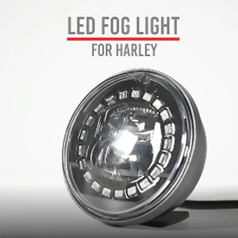 Harley Motorcycle Foglight 4.5 inch With Amber Turning light LED Fog Light Passing Auxiliary Light For Classic FLHR Road King