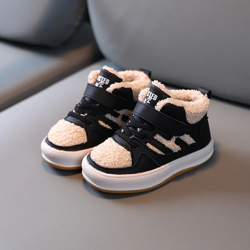 Winter Plush Warm Baby Boots Casual Fashion Fleece Shoes For Children Soft Botton First Walker Infant Sport Sneakers Outdoor