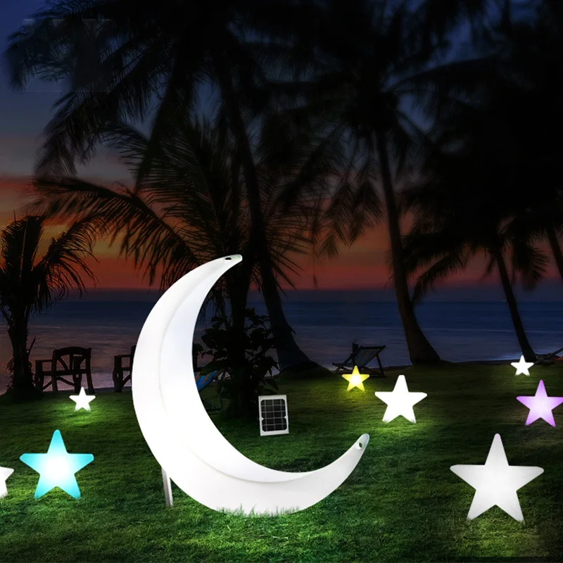 Outdoor solar moon light led waterproof courtyard garden wedding crescent chair Internet celebrity floor lamp