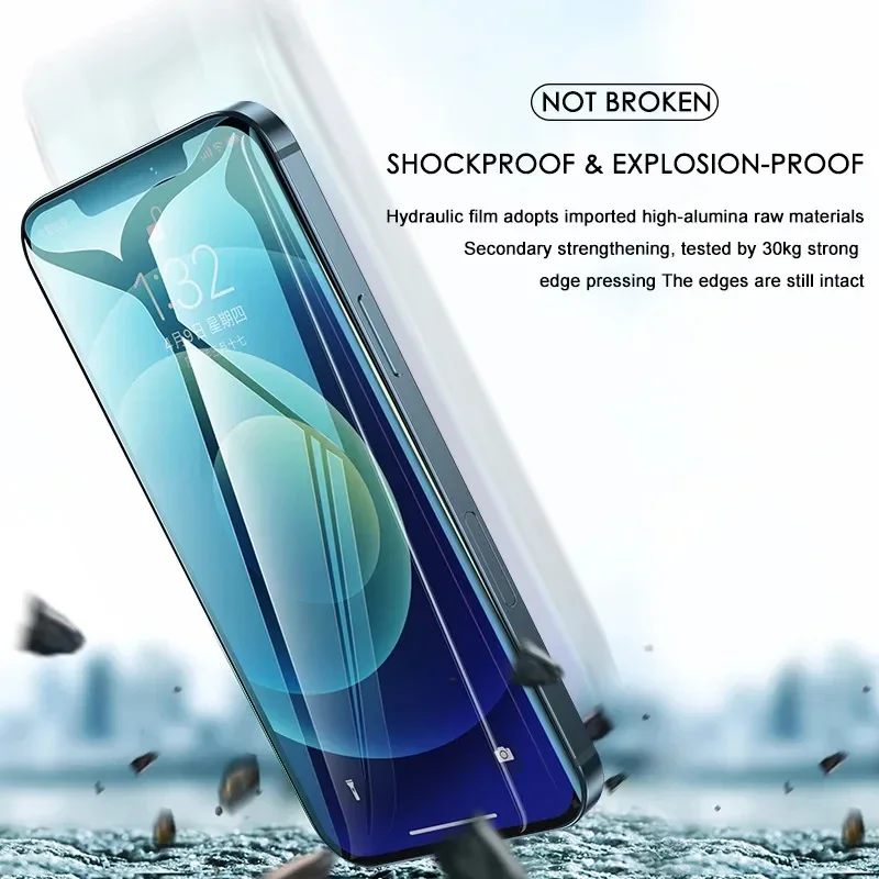 4PCS Pellicola idrogel per IPhone 14 15 16 Pro Max 16E 6 7 8 Plus Protezione schermo a copertura totale per IPhone 12 11 Pro XR 13 Mini Film