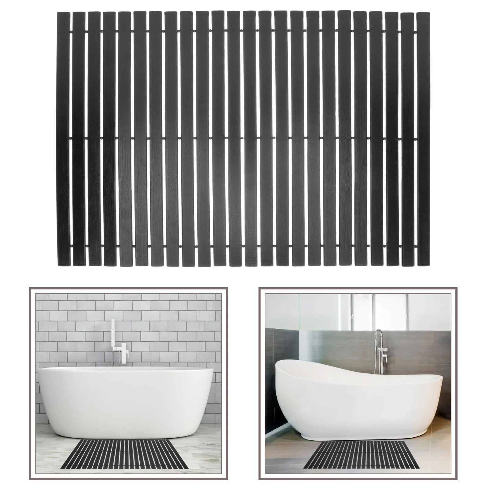 

Bamboo Bath Mat Non-Skid Bamboo Bathroom Shower Foot Carpet Floor Mat Anti-Slip Ground Cushion Elegant Oriental Style