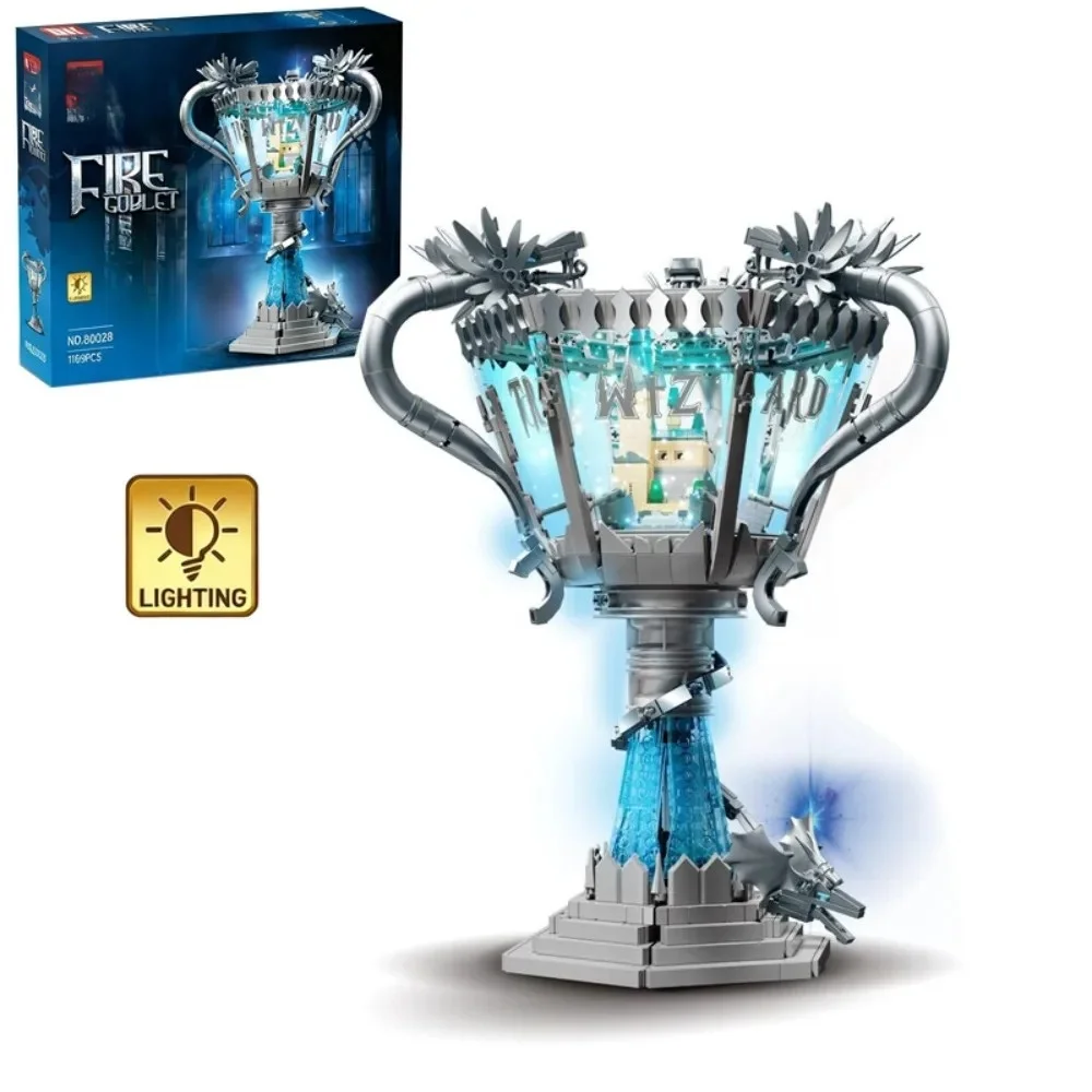 

Конструктор MOC 1169 деталей: Пылающий Святой Грааль с Западным Драконом и LED-подсветкой, Мифическая Декоративная Лампа, Настольный Декор, Игрушка-конструктор для Детей