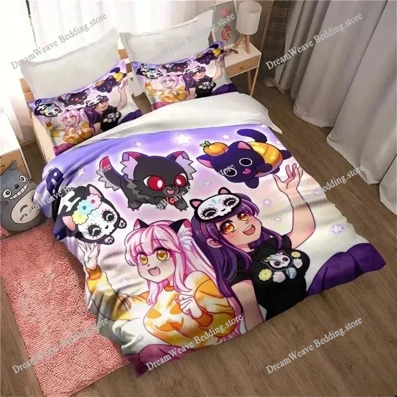 Exquisite 3D Aphmau Wallpaper Baby Cartoon Digital Printing Bedding Set Comforter Bed Rudy Panko Kids Girls Boys Gift
