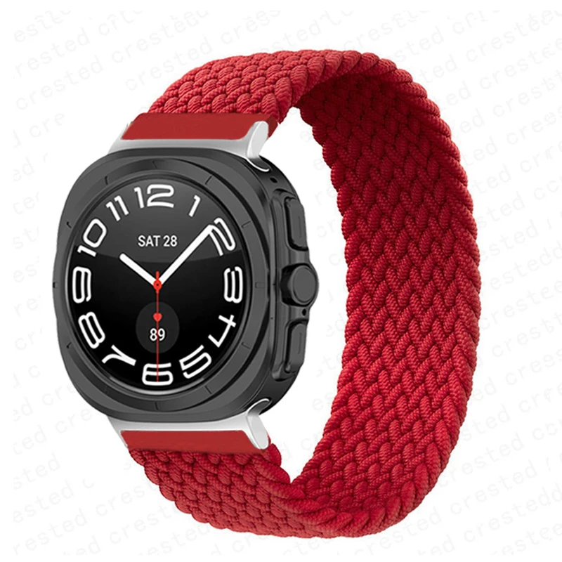 Bracelet en nylon tressé Solo Loop pour Samsung Galaxy Watch, 7 Ultra, 7 FE, 47mm, 44mm, 40mm