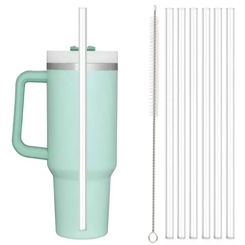 직경 1cm 진공 컵 빨대 및 청소 브러시 ​​40oz 절연 여행용 컵 빨대 교체 재사용 가능 31cm 길이