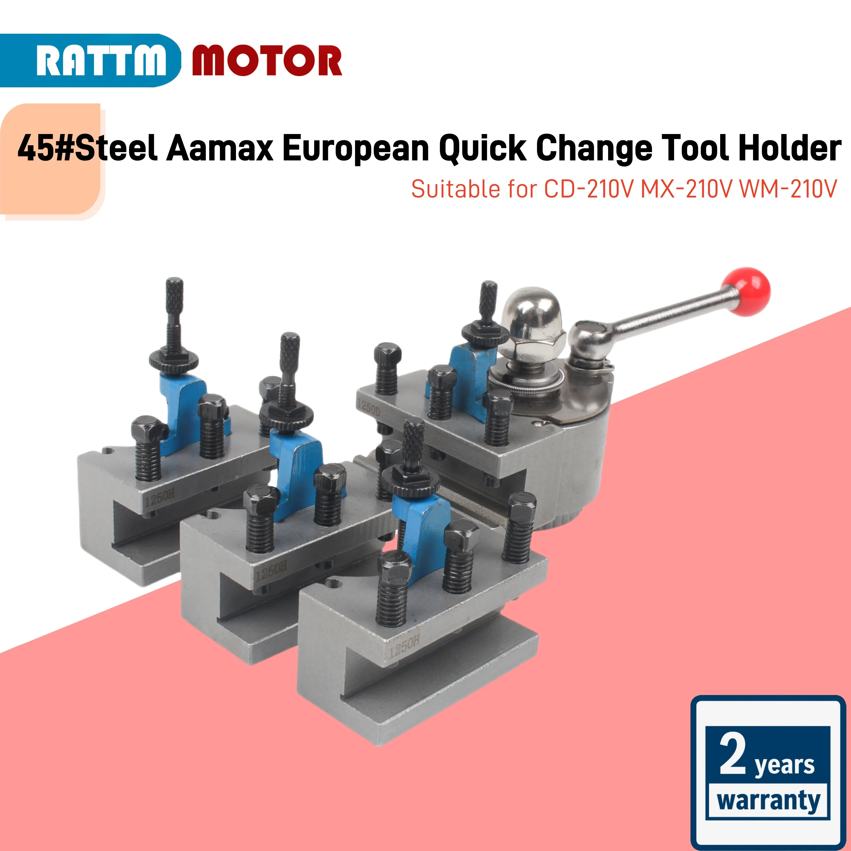 45#Steel AaPlus European Quick Change Tool Holder, Quick Lock Tool Holder Suitable for CD-210V MX-210V WM-210V Lathe Accessories