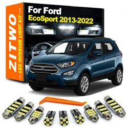 ZITWO 13Pcs LED Interior Map Dome Light Bulb Kit For Ford Ecosport 2013- 2016 2017 2018 2019 2020 2021 2022 Trunk Sunvisor Lamp