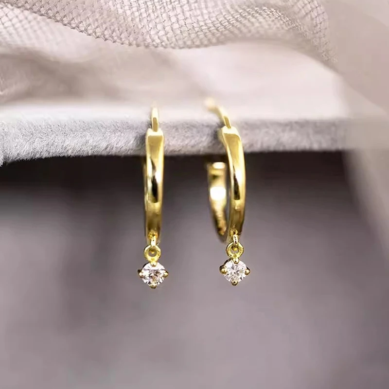 Huitan Vielseitige Damen-Ohrringe in Goldfarbe/Silberfarbe, modisch, für Damen, Party, Verlobung, elegante Accessoires, Schmuck mit eingelegtem CZ
