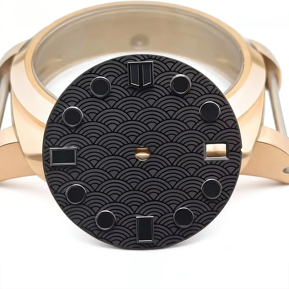 Cadran lumineux de 28.5mm de diamètre, mouvement N H35/NH36, avec calendrier simple/double, accessoires de montre, cadran personnalisable, logo DIY