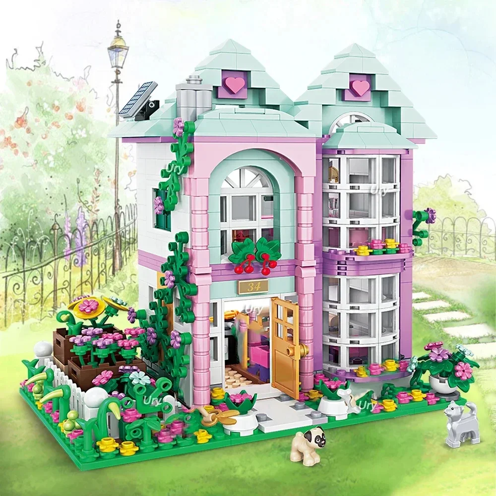 Fairy Tale Flower House MOC Architecture Building Bricks STEM Educational Learning Toys Kit Creative Construction Kids Gift