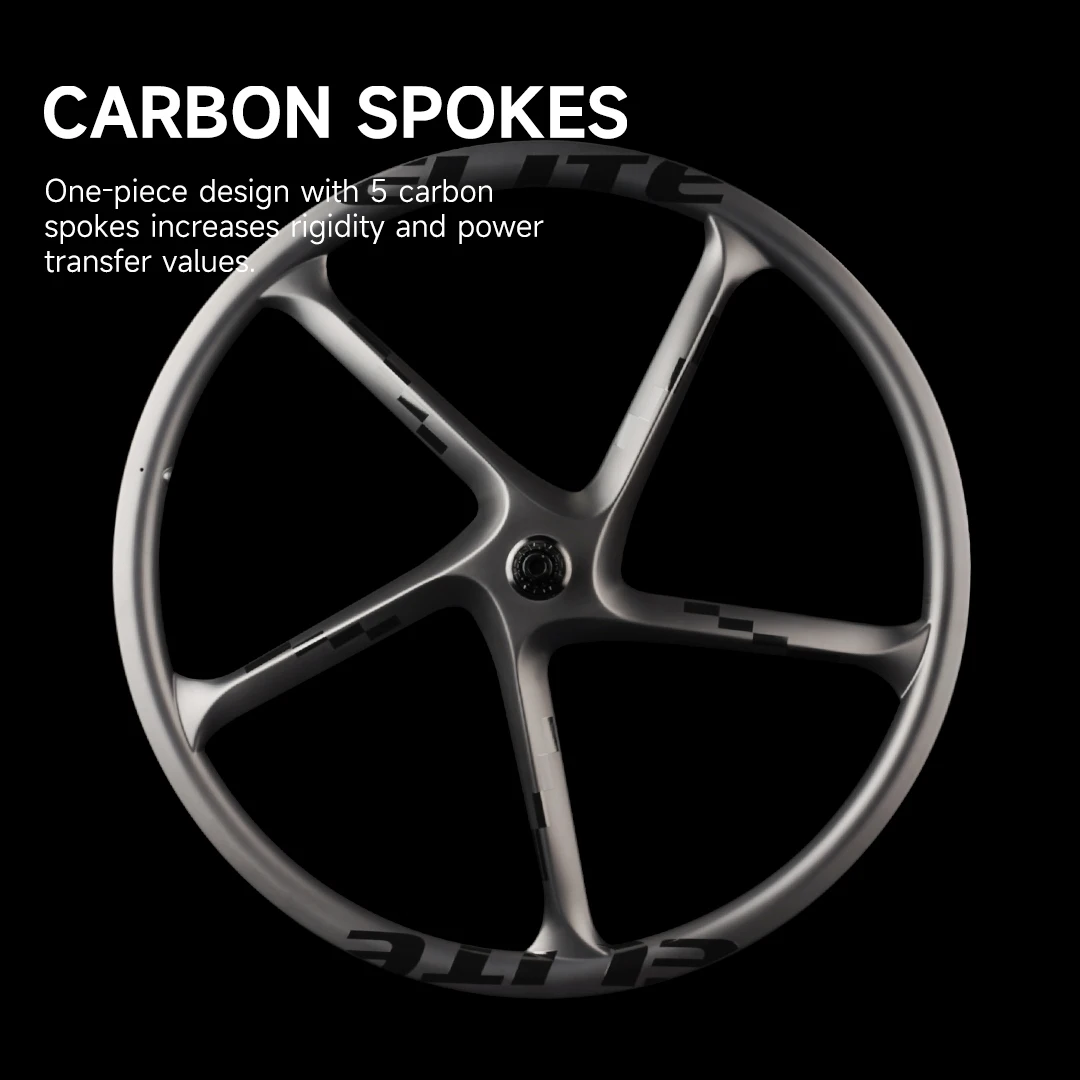 ELITEWHEELS Gravel Five Spoke Carbon Wheels Ratchet System Center Lock Hub 700c Trail Cross Country Disc Brake Hookless 36x28mm