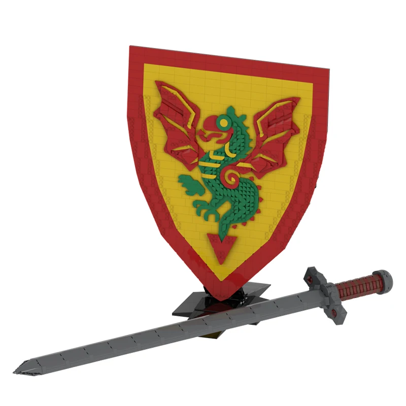

553PCS MOC Fantasy Arms Ruby Sword Gemmed Knightly Sword DIY Model Building Blocks Birthday Toys Gift Premium