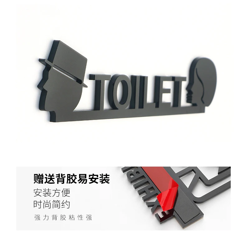 Acrylic Toilet Signs Door Sign Self-Adhesive for Ladies and Gentlemen,Male and Female Wall Stickers,Bathroom Signs Set for Toile