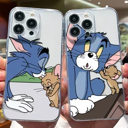 Tom And Jerry Kiss Urocze etui na telefon do iPhone'a 16 15 14 13 12 11Pro Max XS Max XR 7 8 15 Plus SE Soft Shy Y2K Silicone Back Cover