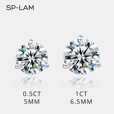 Серьги-гвоздики SP-LAM с муассанитом из серебра 925 — изображение продукта
