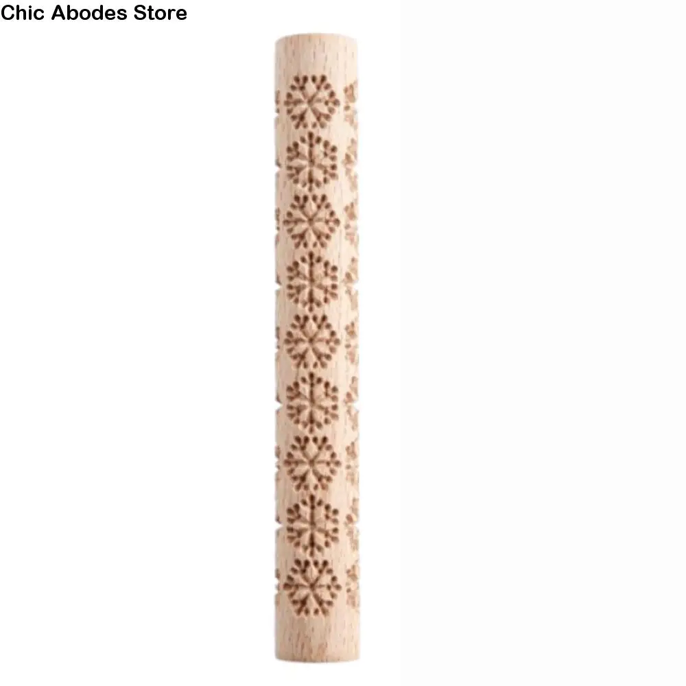 

Creative Wooden Pressure Roller DIY Portable Embossed Rolling Pin Non-Stick Household Texture Roller for Clay Clay Tools