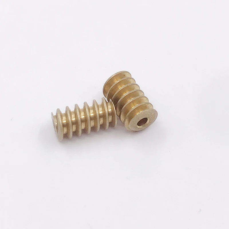 0.5Modulus 2.28mm 2.98mm Hole Diameter Copper Worm Spindle Gear 10mm Length For 2.3mm 3mm Shaft