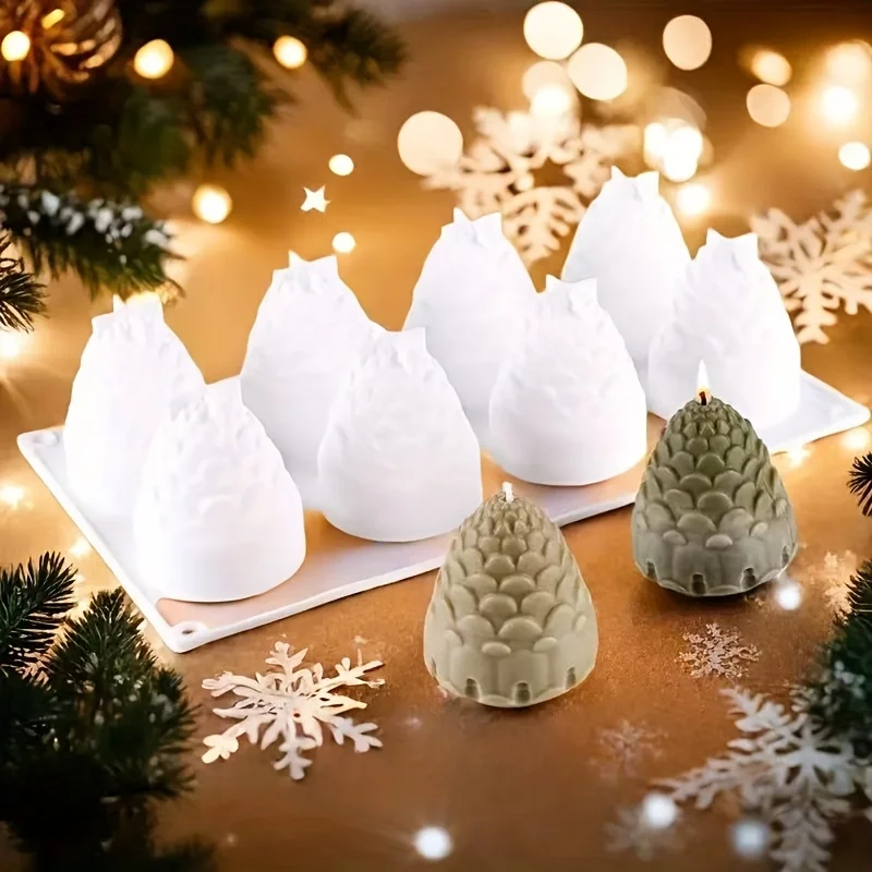 

Кухонная 3D силиконовая форма из сосновой шишки для выпечки мусса, торта, французского десерта, свечей, формы для украшения рождественского торта, форма сосновой шишки