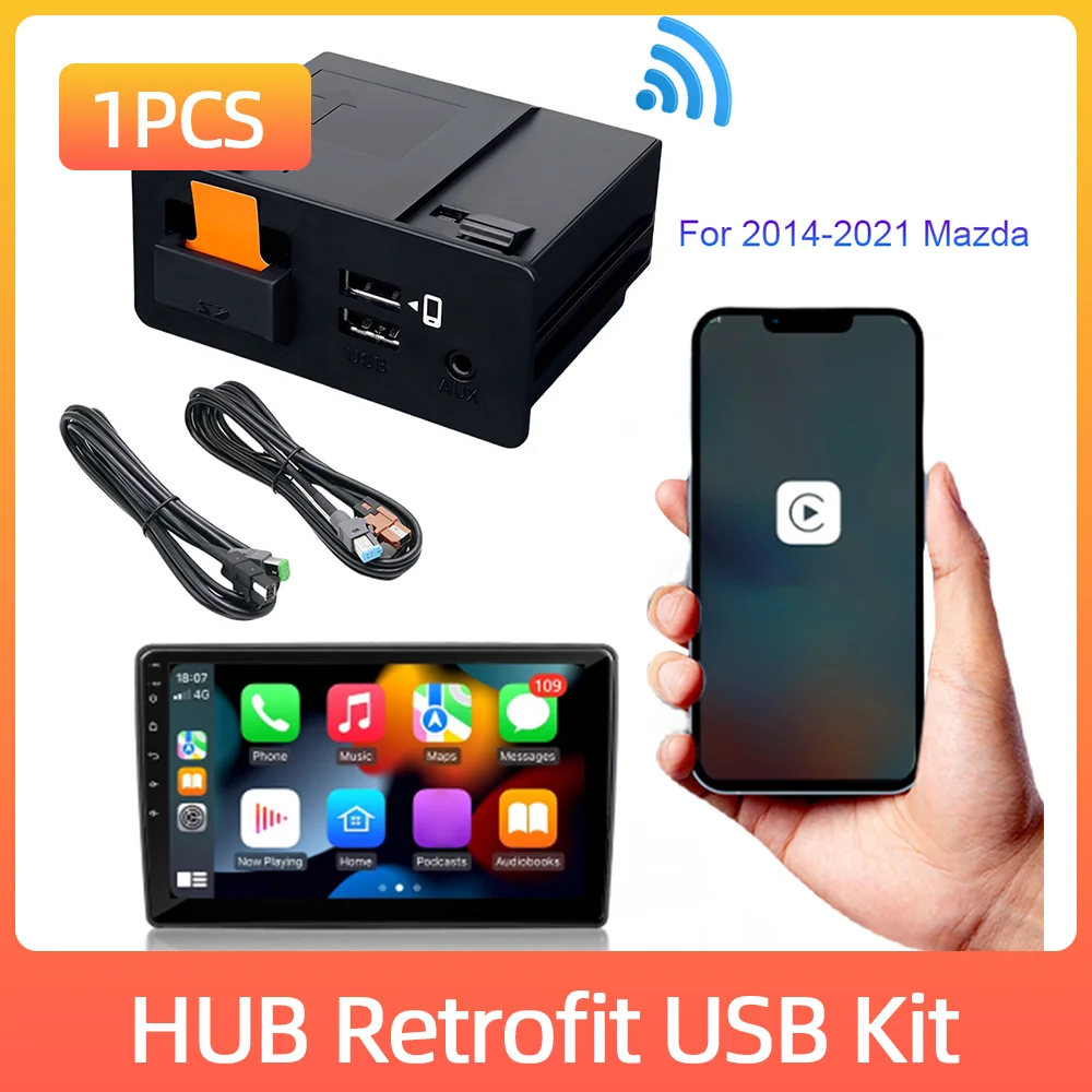 Retrofit USB Kit Wired CarPlay Android Auto TK78-66-9U0C Hub OEM Type-C Plug and Play for Mazda 2 3 6 CX3 CX5 CX8 CX9 MX5