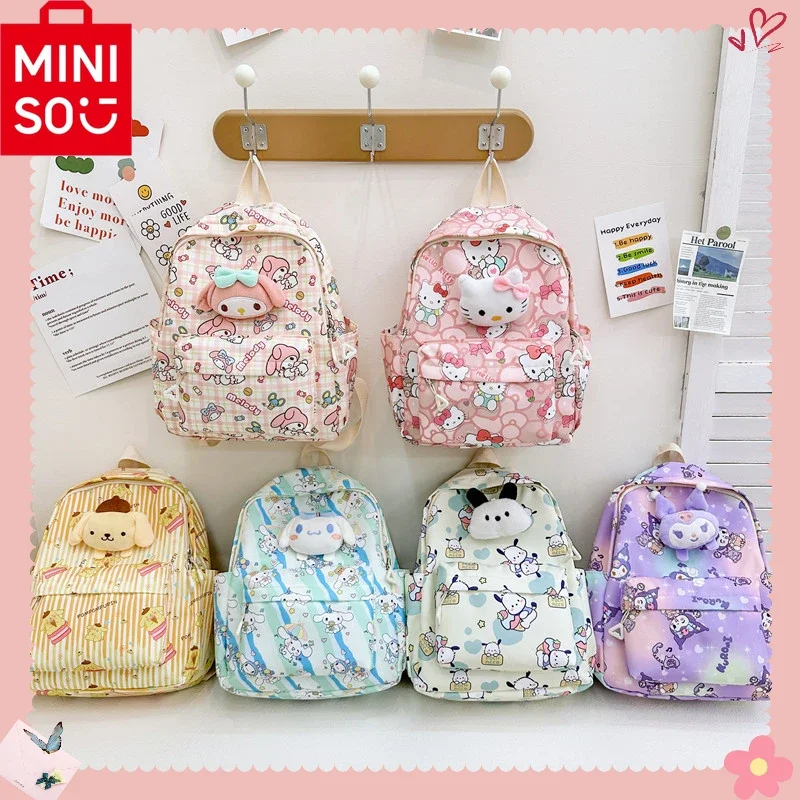 Sanrio Hello Kitty Backpack Cinnamoroll Melody Cute Daypack Cartoon Anime Schoolbag Girls Casual Travel Commute Knapsack