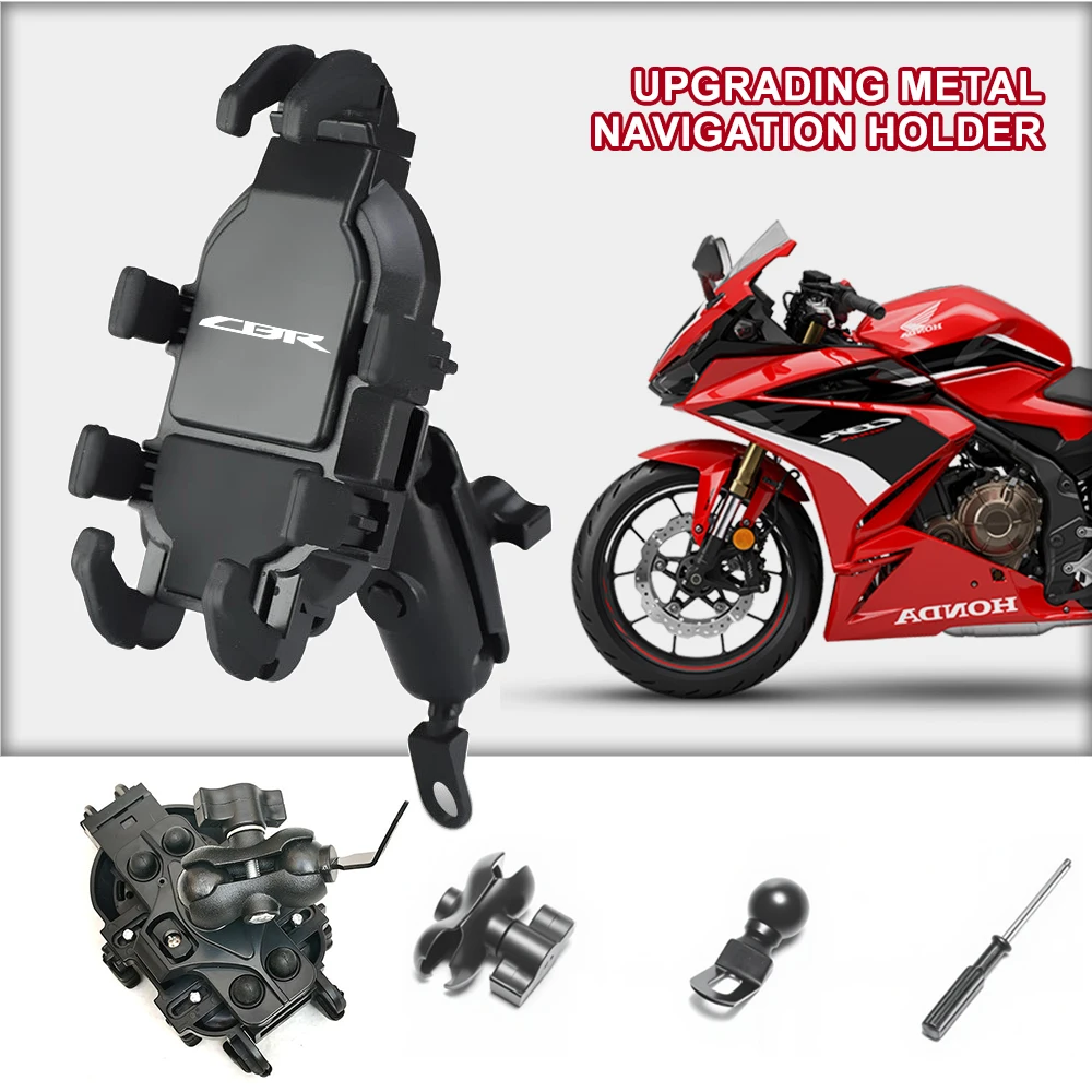 Upgrade Phone Holder Motorcycle 360° Adjustable Stand Shockproof For CBR CBR250 CBR300 CBR400 CBR500 CBR600 CBR1100XX FIREBLADE