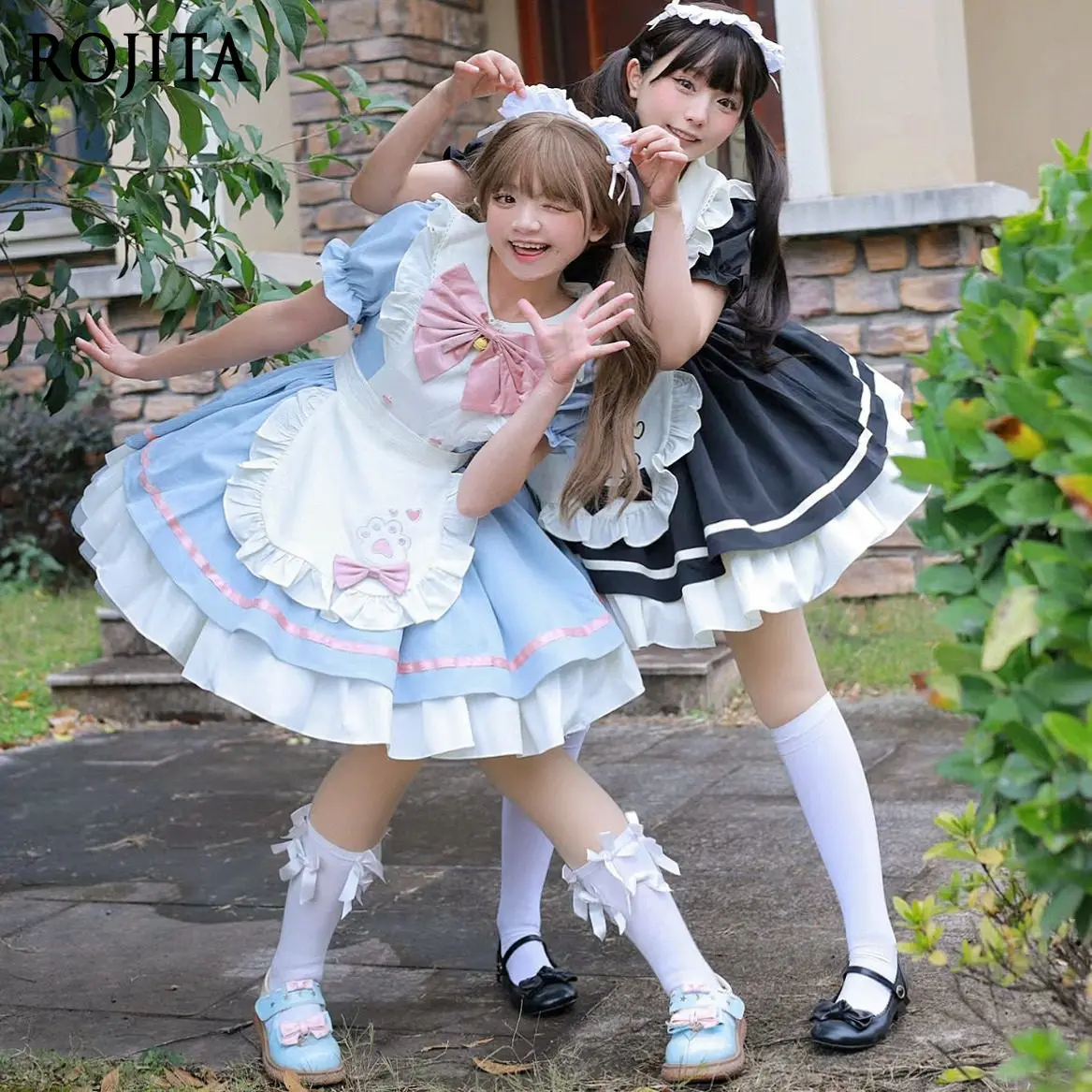 

Sweet Lolita Cat Paw Maid Dress 2026 New Black White Ruffle Apron Kawaii Outfit Cute Op Little Maid Lolita Dress Apron