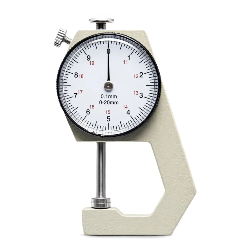 0-20mm Range Thickness Gauge Flat Head Design Pointer Display Dial Thickness Gauge Portable Size Clear Scale