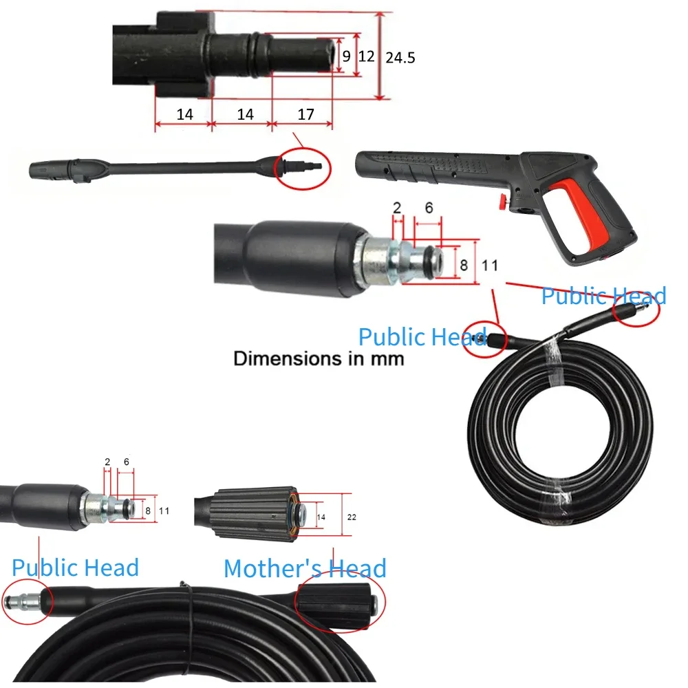 Pressure Washer Spray Gun Lance Nozzle for AR Blue Clean Black Decker Bosch Michelin Makita Stanley Pressure Washer