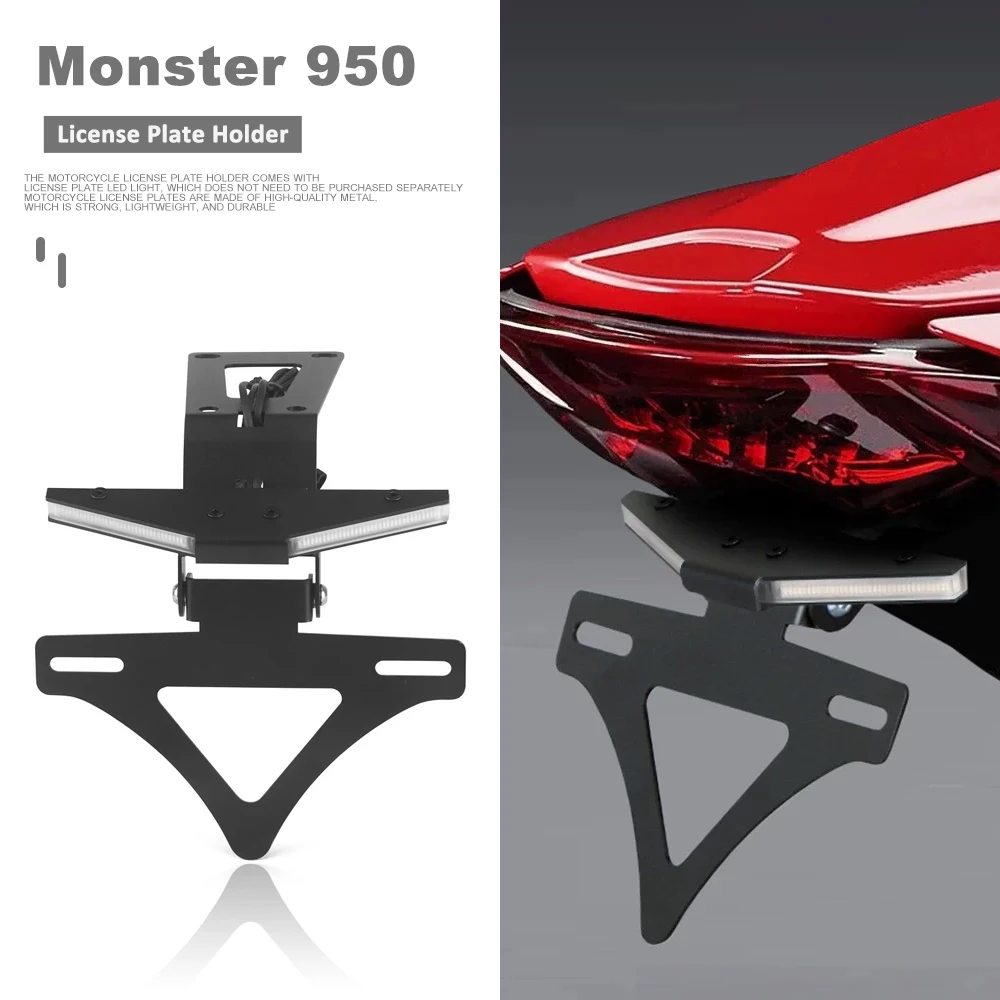 

For Ducati Monster 950 Monster950 2021 2022 2023 Motorcycle Rear Short Tail Stock License Plate Holder Tailstock Bracket Kit