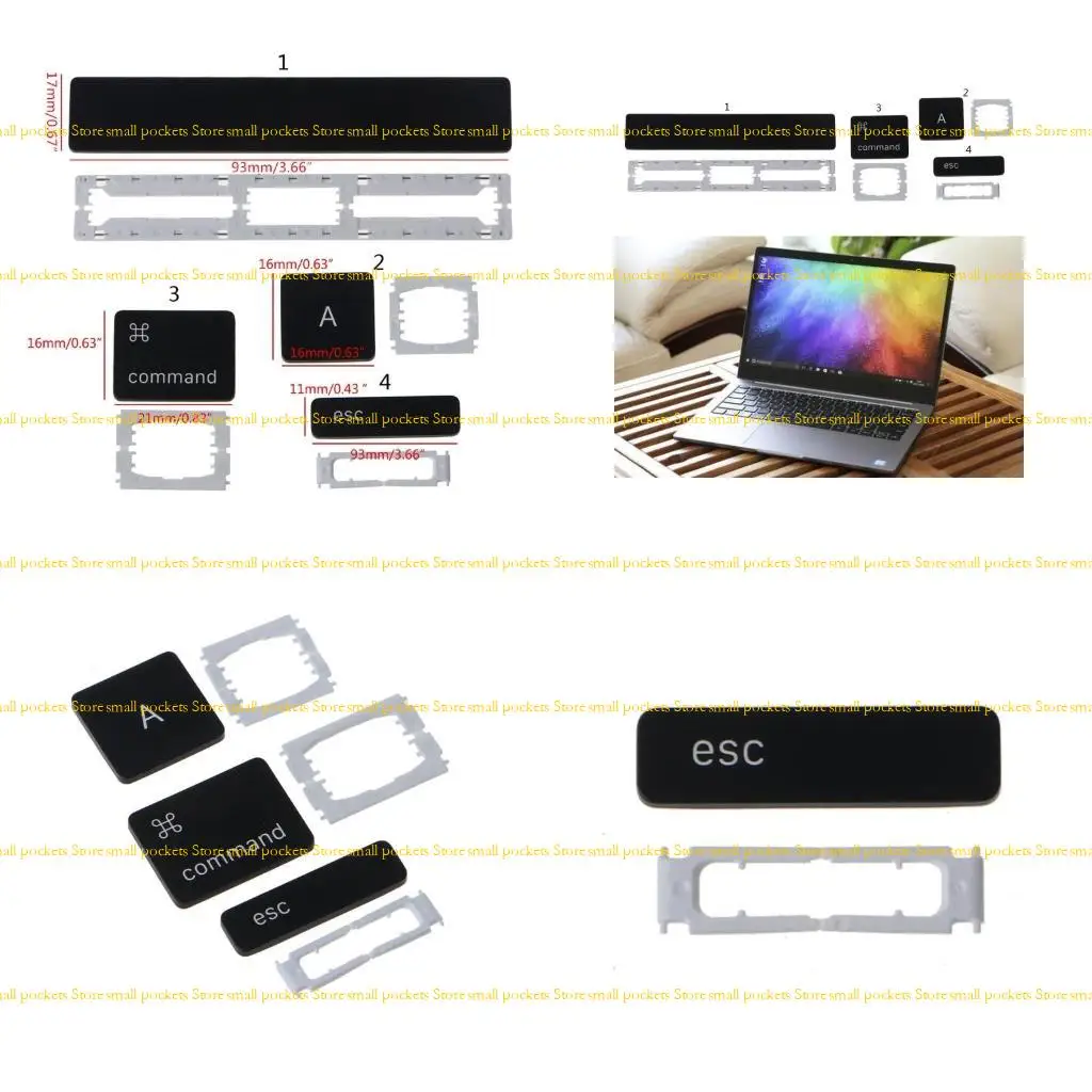 R1WD UK US for Key Cap 2Pcs/Set High Quality Keycap for Macbook 15''