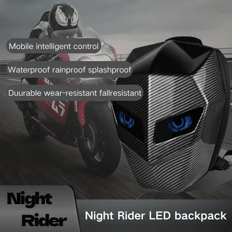 New Led Eyes Men\'s Backpack Rider Motorcycle Riding Helmet Waterproof Hard Shell Business Cool Technology Sense Laptop Bag