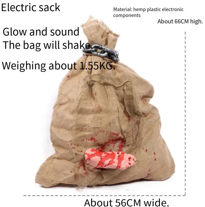 Halloween Vibrating Ghost Prop in Burlap Sack, Hanging Decor for Bar & Haunted House, Scary Party Ornament