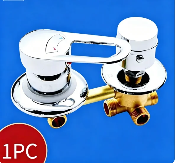 Integral Shower Room Faucet Accessories Hot and Cold Water Gear Switch Mixing Valve All Copper Water Separator