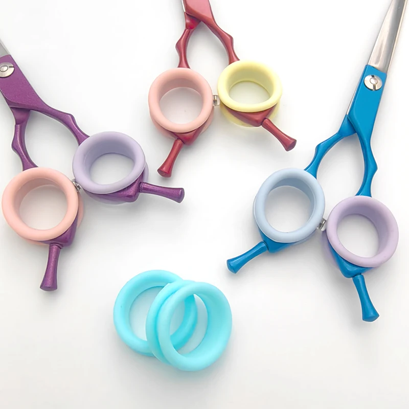 Soft Silicone Ring, Pet Scissor Accessories, Ring Cover, 60pcs of Macaron Color Mixed Color Anti Slip and Comfortable