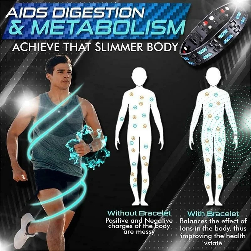 남성용 더블 로우 마그네틱 건강 탄소강 팔찌, 탄소 섬유 게르마늄 마그네틱 뱅글, 건강 관리 쥬얼리