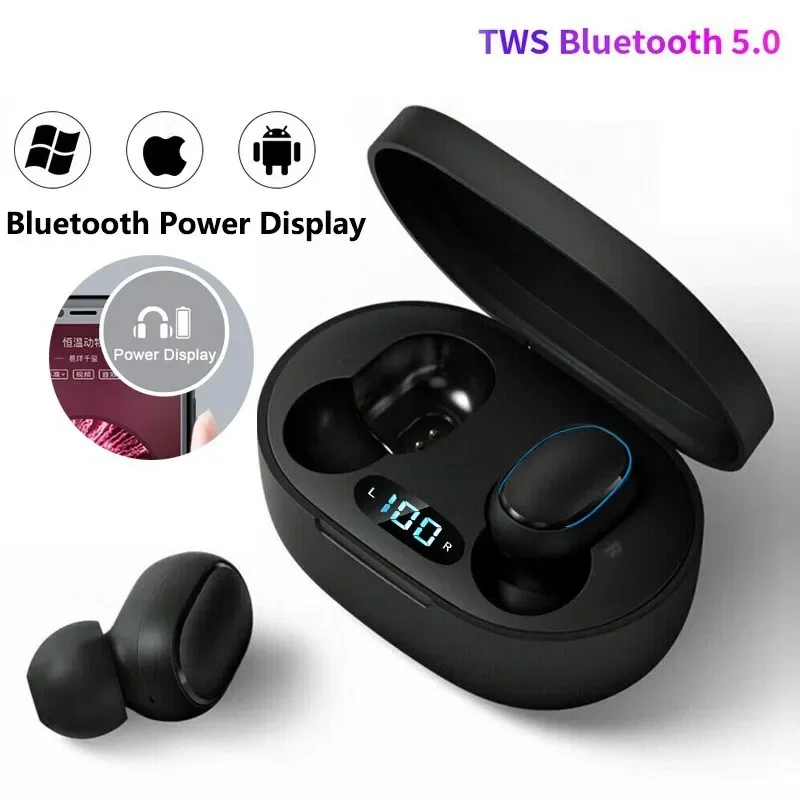 Auriculares estéreo inalámbricos E7S TWS, Auriculares deportivos con cancelación de ruido, Mini auriculares para teléfonos inteligentes