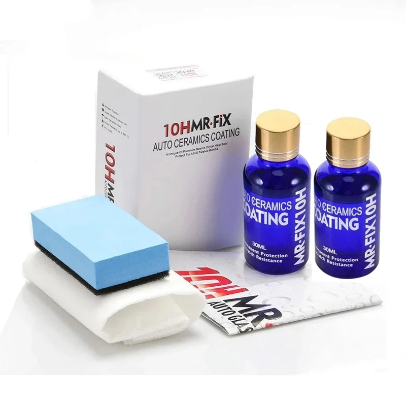 

2 шт. по 30 мл: 10H гидрофобное керамическое покрытие для стекол автомобиля, защита от царапин, полироль для ухода за краской, супер-детейлинг для стайлинга авто