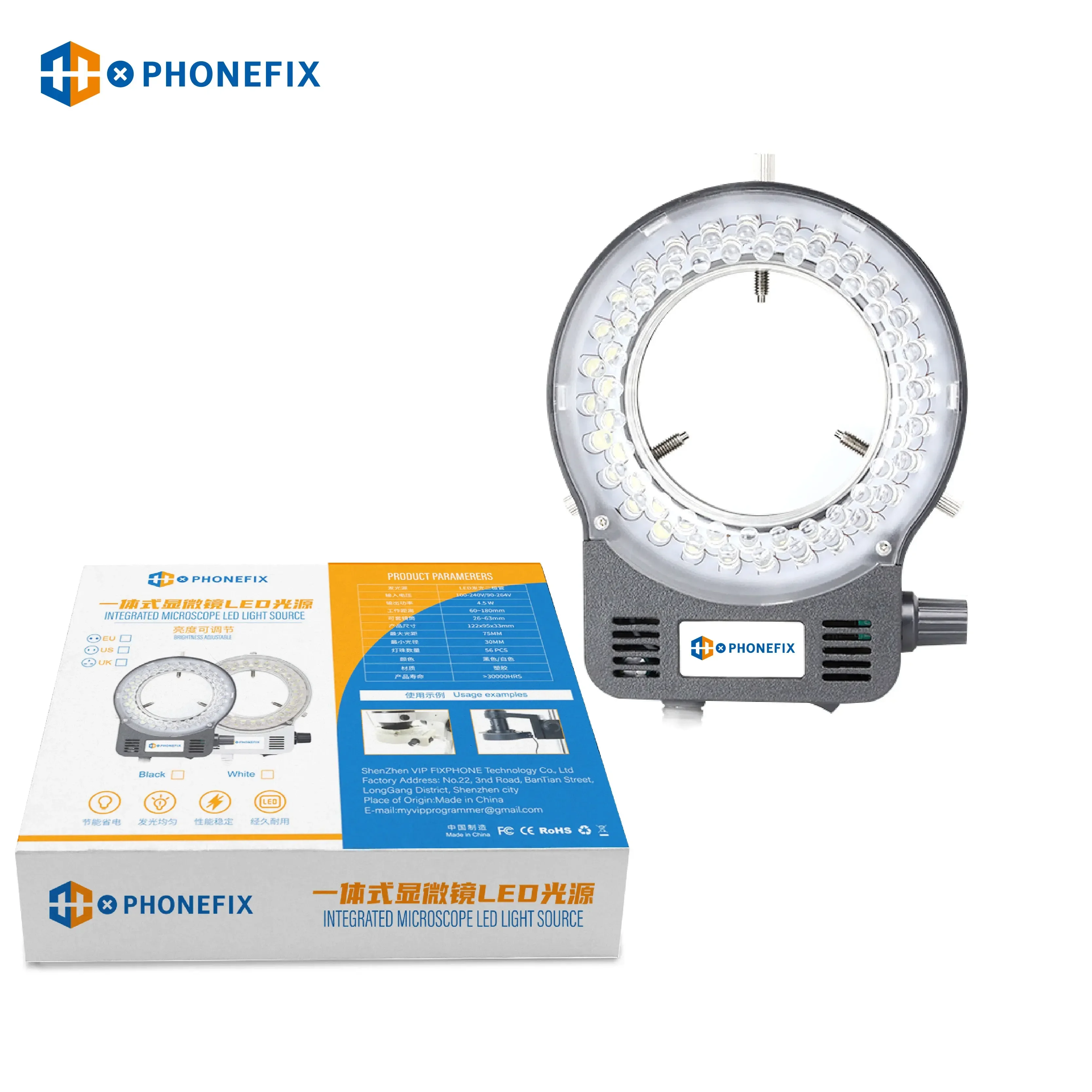 Imagem -03 - Microscópio Ajustável Led Ring Light Usb Illuminator Lamp Stereo Binocular Microscópio Trinocular Lente de Ampliação Iluminação 56