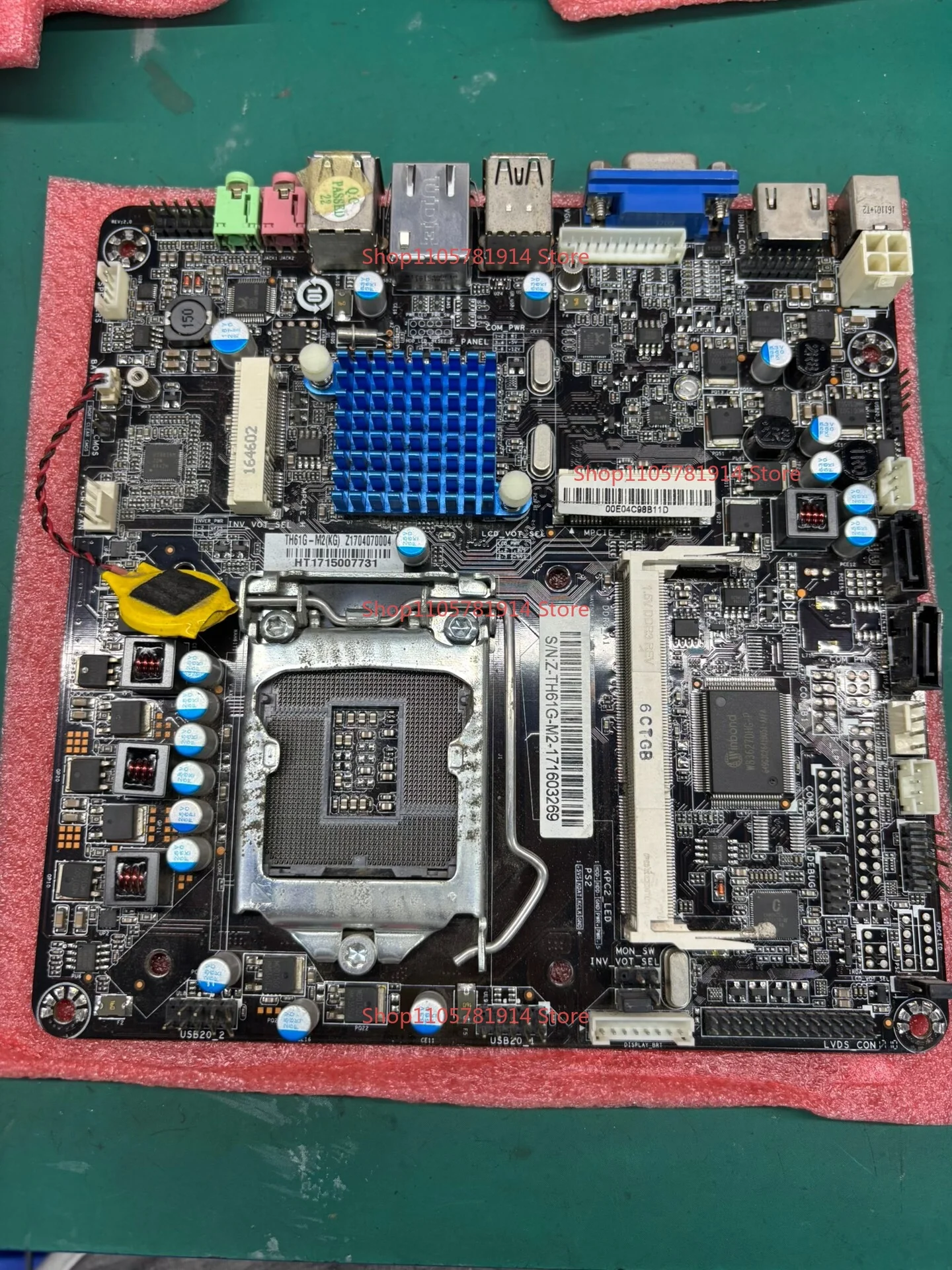 For K-TH61G-ML 17 * 17 Industrial Control All-in-one Machine H61 Mini Computer Ultra-thin Main Board 1155 Pins Support DDR3